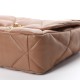 2CHANEL Lambskin Quilted Large 19 Flap Brown