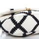 CHANEL Calfskin Crochet Medium 19 Flap White Black