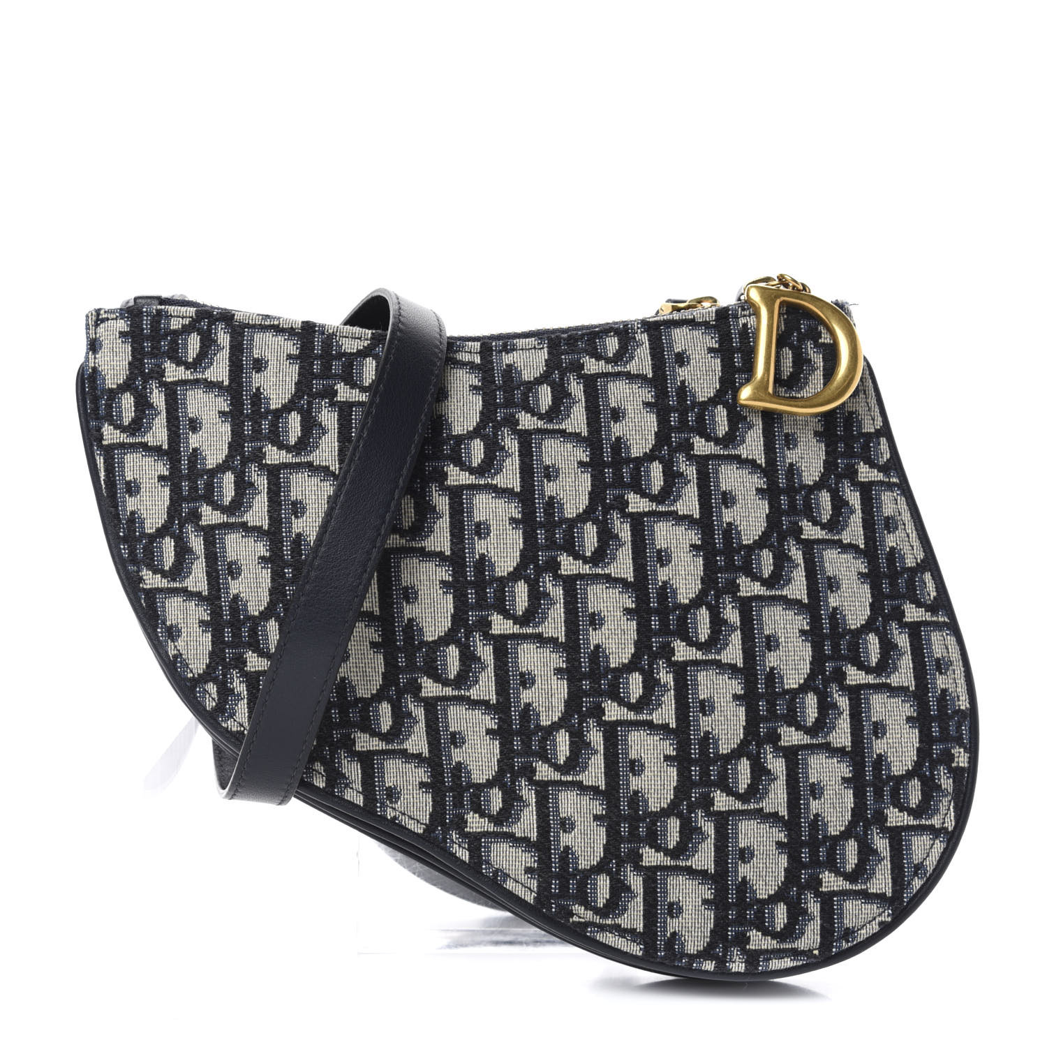 DIOR Oblique Saddle Pouch With Strap Navy