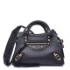 BALENCIAGA Grained Calfskin Neo Classic Gold Hardware Mini City Black