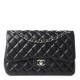 CHANEL Lambskin Quilted Jumbo Double Flap Black