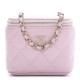 1CHANEL Caviar Quilted Mini Vanity Case With Chain Light Pink