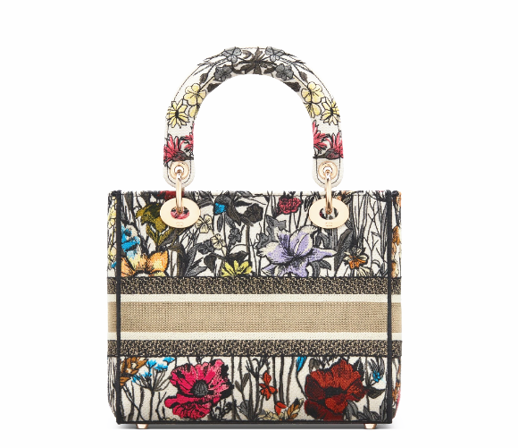 1Dior Lady D-Lite five-pattern embroidery garden flower handbag