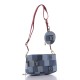 LOUIS VUITTON Denim Damier Monogram Patchwork Multi Pochette Accessories Blue Rouge