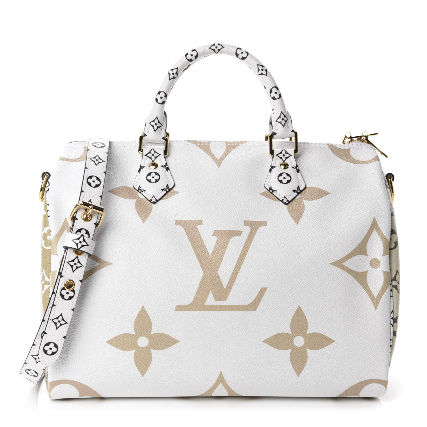 LOUIS VUITTON Monogram Giant Speedy Bandouliere 30 Kaki Creme