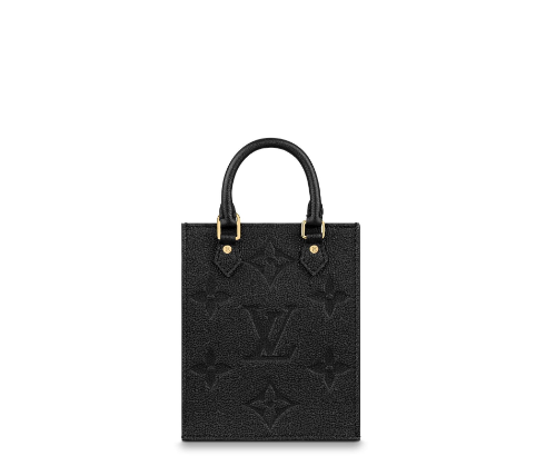 1Louis Vuitton Petit Sac Plat Bag Monogram Empreinte Leather Black Organ Bag