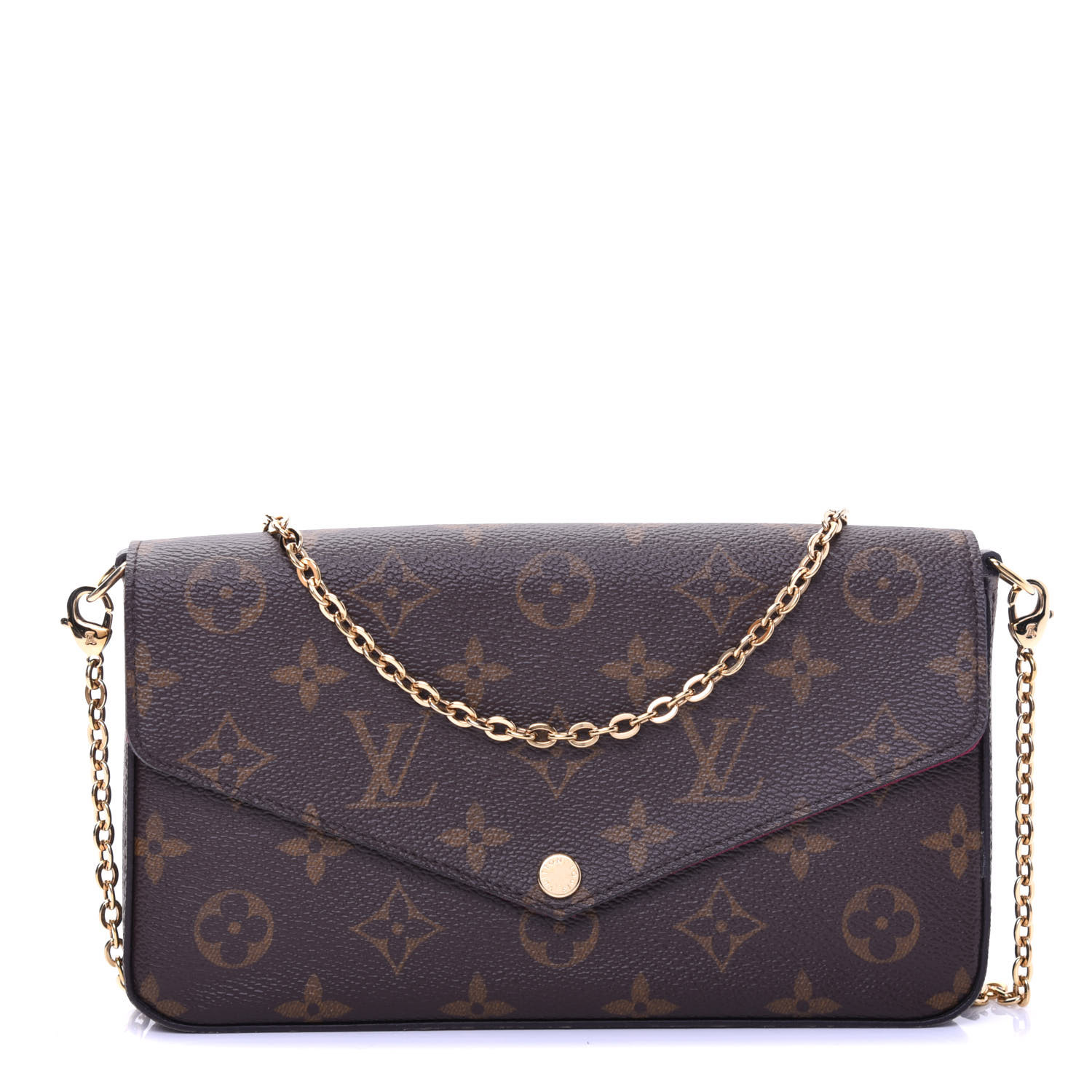 LOUIS VUITTON Monogram Pochette Felicie Chain Wallet Fuchsia