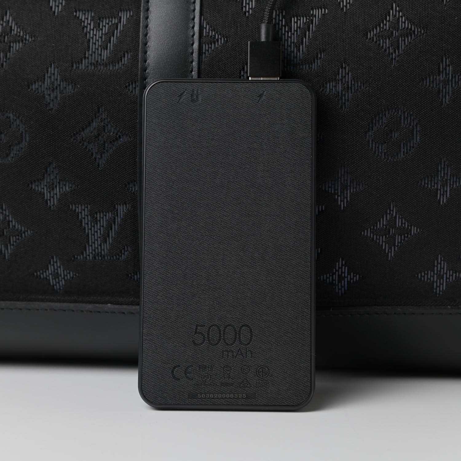 LOUIS VUITTON Jacquard Monogram Light Up Keepall Bandouliere 50 Black