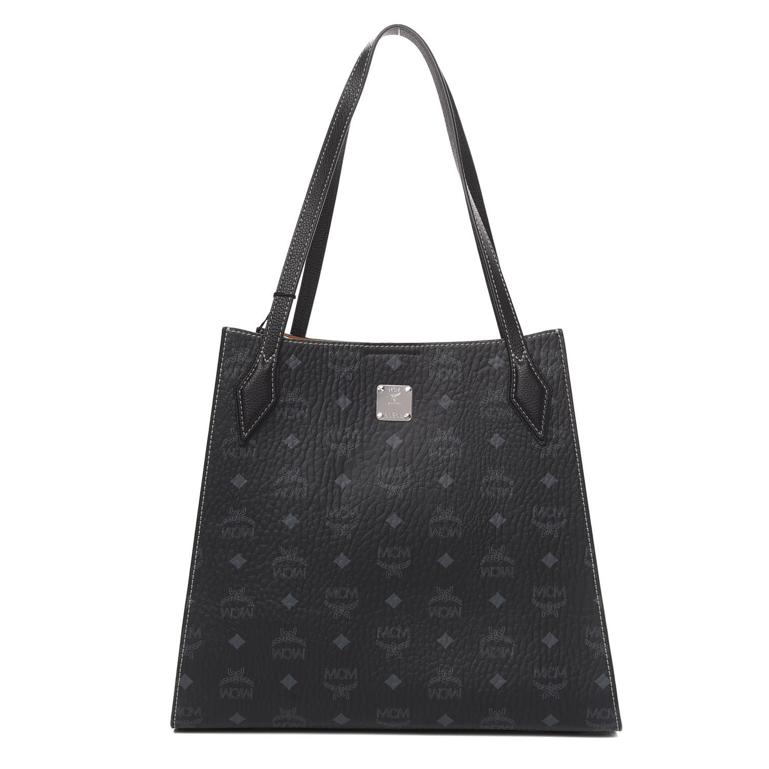 MCM Visetos Medium Yris Shopper Tote Black