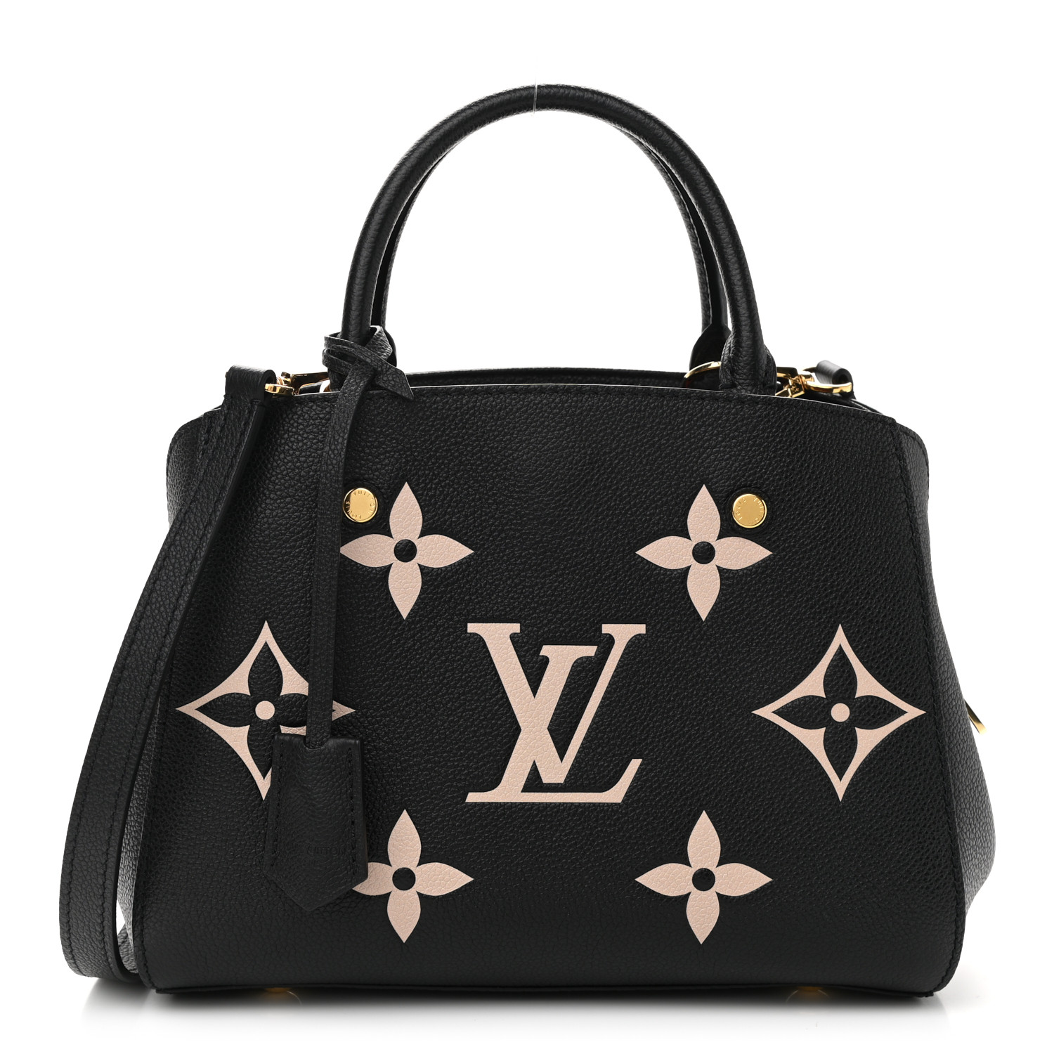 00LOUIS VUITTON Empreinte Monogram Giant Montaigne BB Black Beige